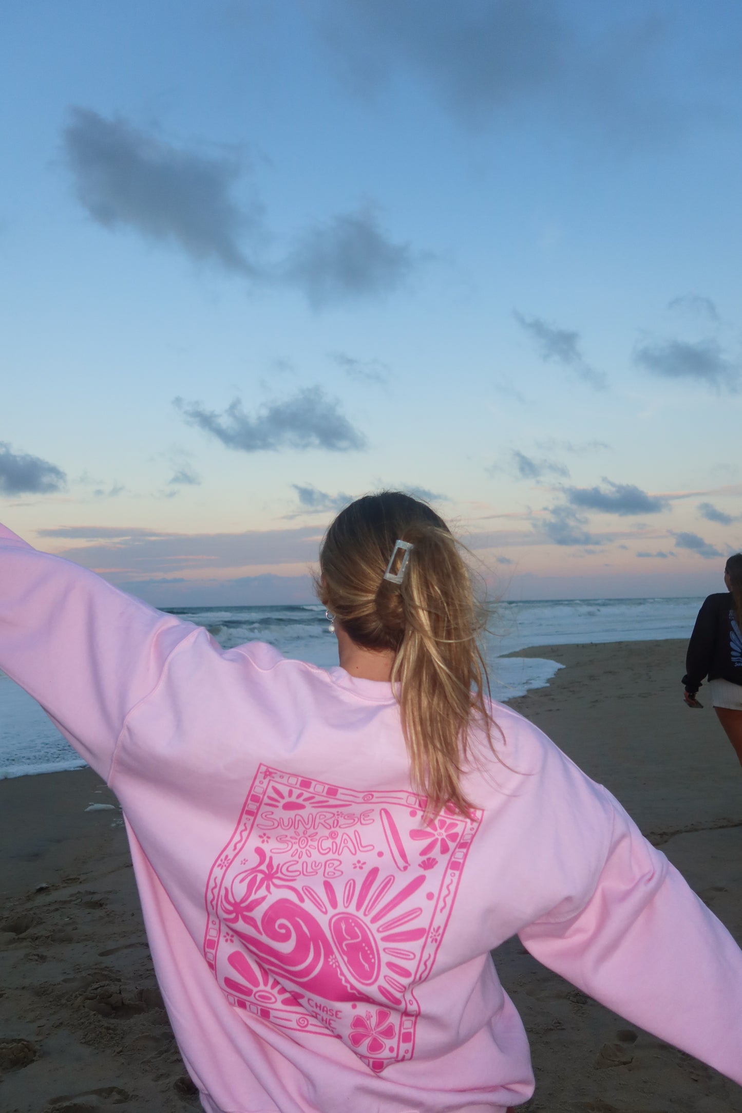Light + Dark Pink Chase The Sun Crewneck
