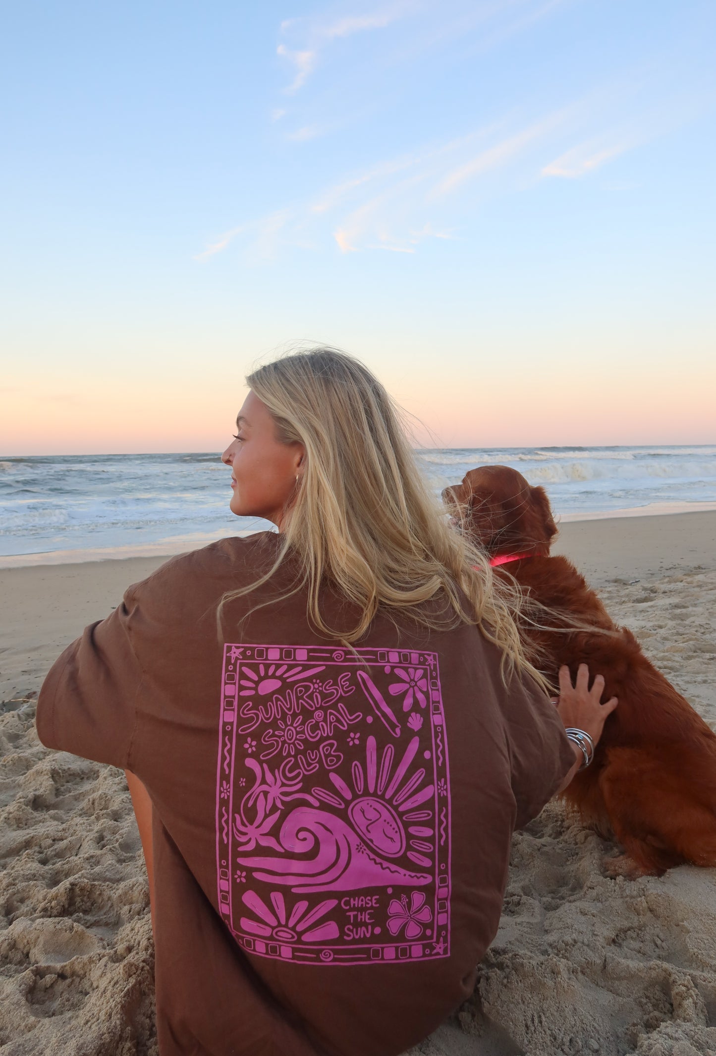 Brown + Pink Chase The Sun Oversized Shirt