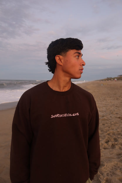 Brown + Light Pink Chase The Sun Crewneck