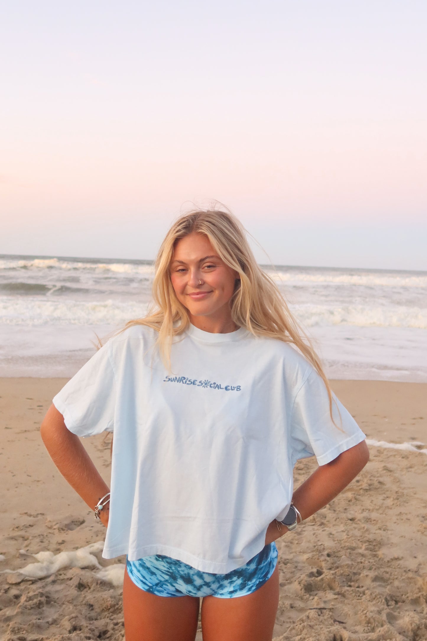 Light Blue Cropped Shirt