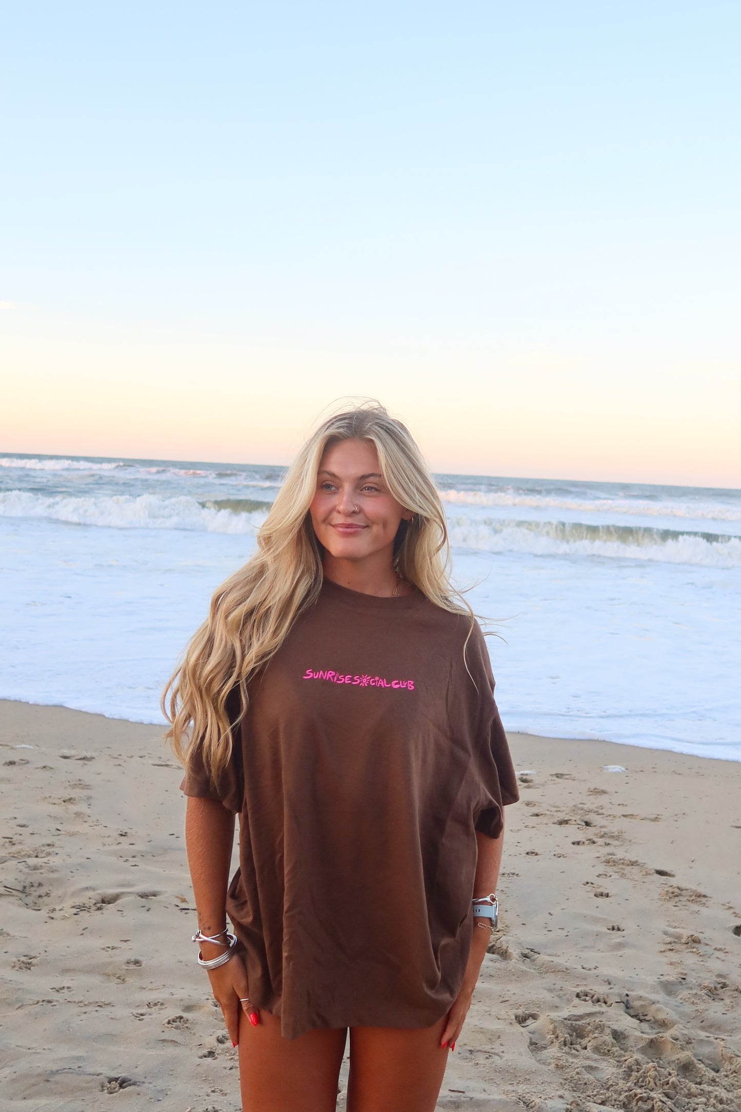 Brown + Pink Chase The Sun Oversized Shirt
