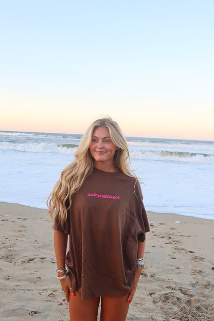 Brown + Pink Chase The Sun Oversized Shirt