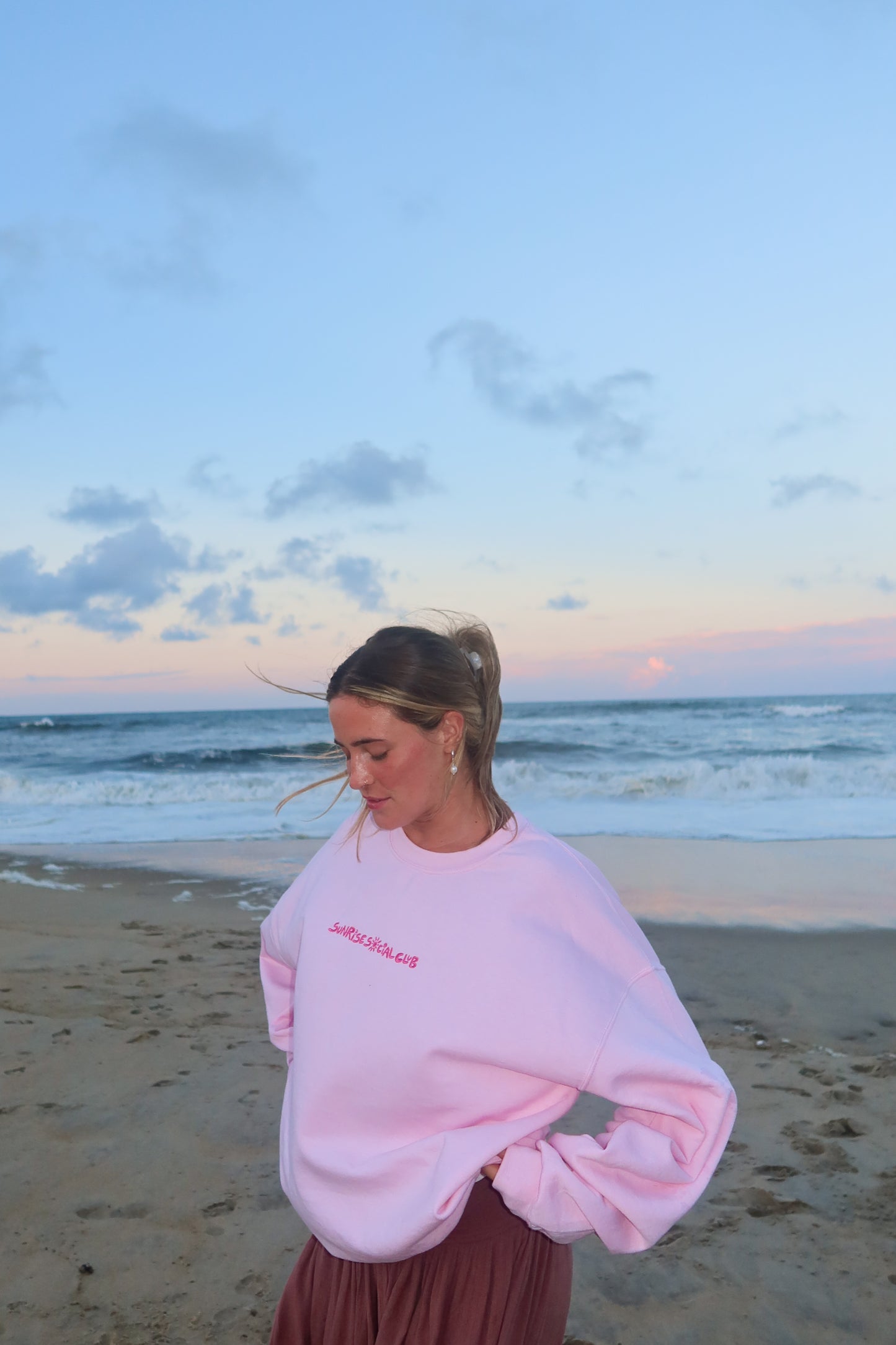 Light + Dark Pink Chase The Sun Crewneck
