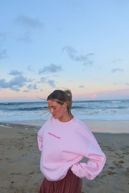Light + Dark Pink Chase The Sun Crewneck