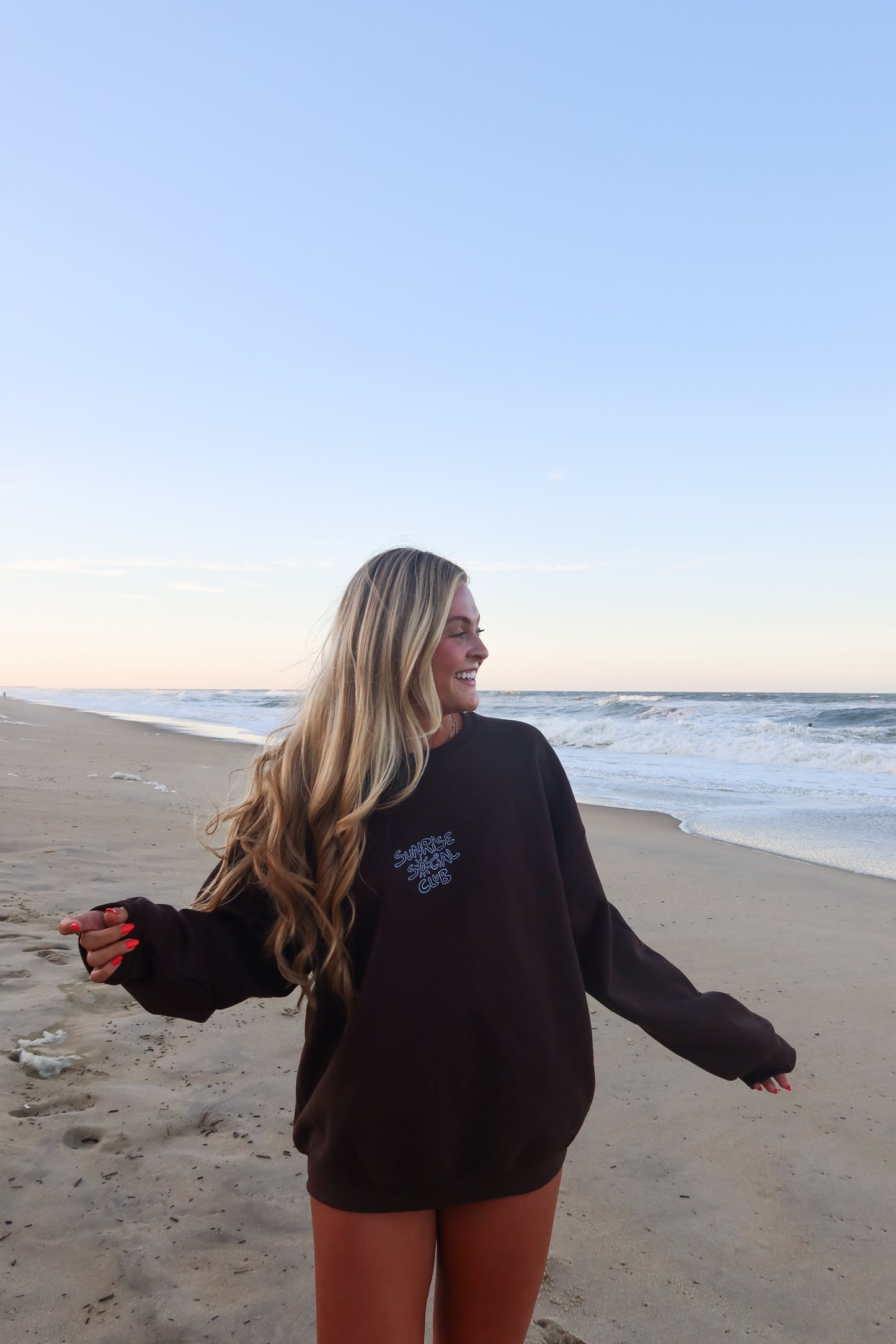 Brown + Blue Sunkissed Crewneck