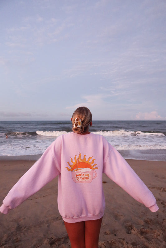 Light Pink Sippin' On Sunshine Crewneck