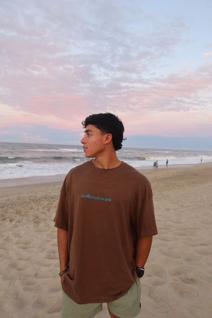 Brown + Blue Sunkissed Oversized Shirt